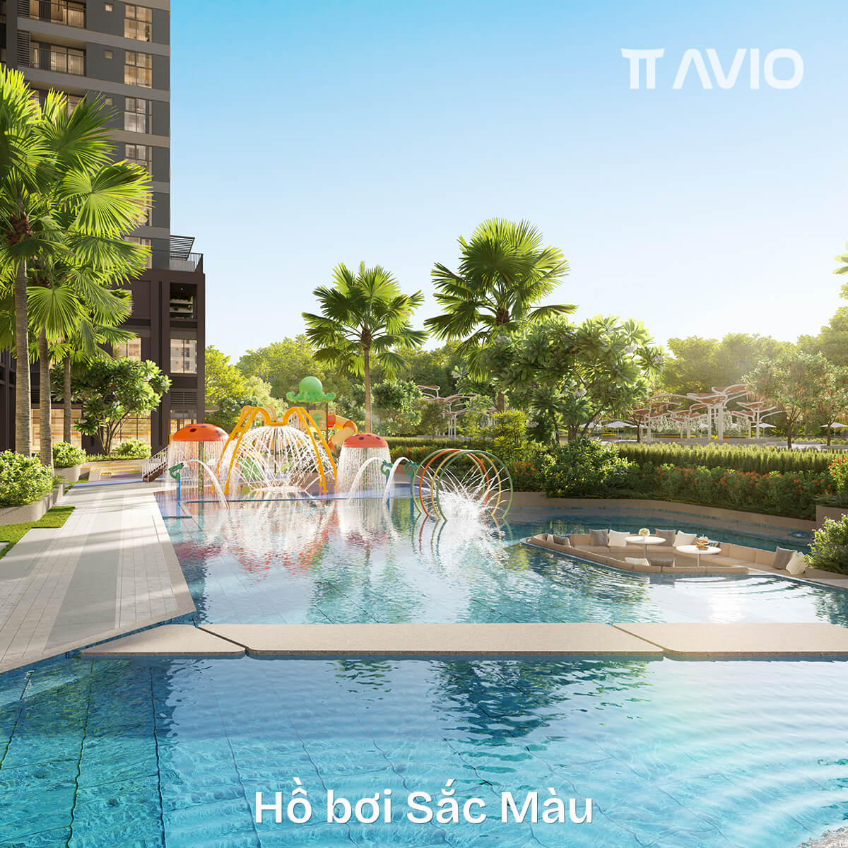 Hồ bơi sắc màu