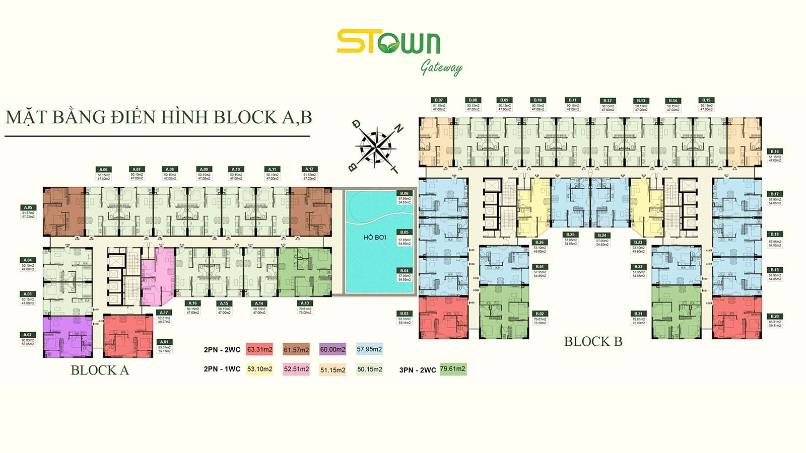 Mặt bằng điển hình dự án căn hộ STC Gateway