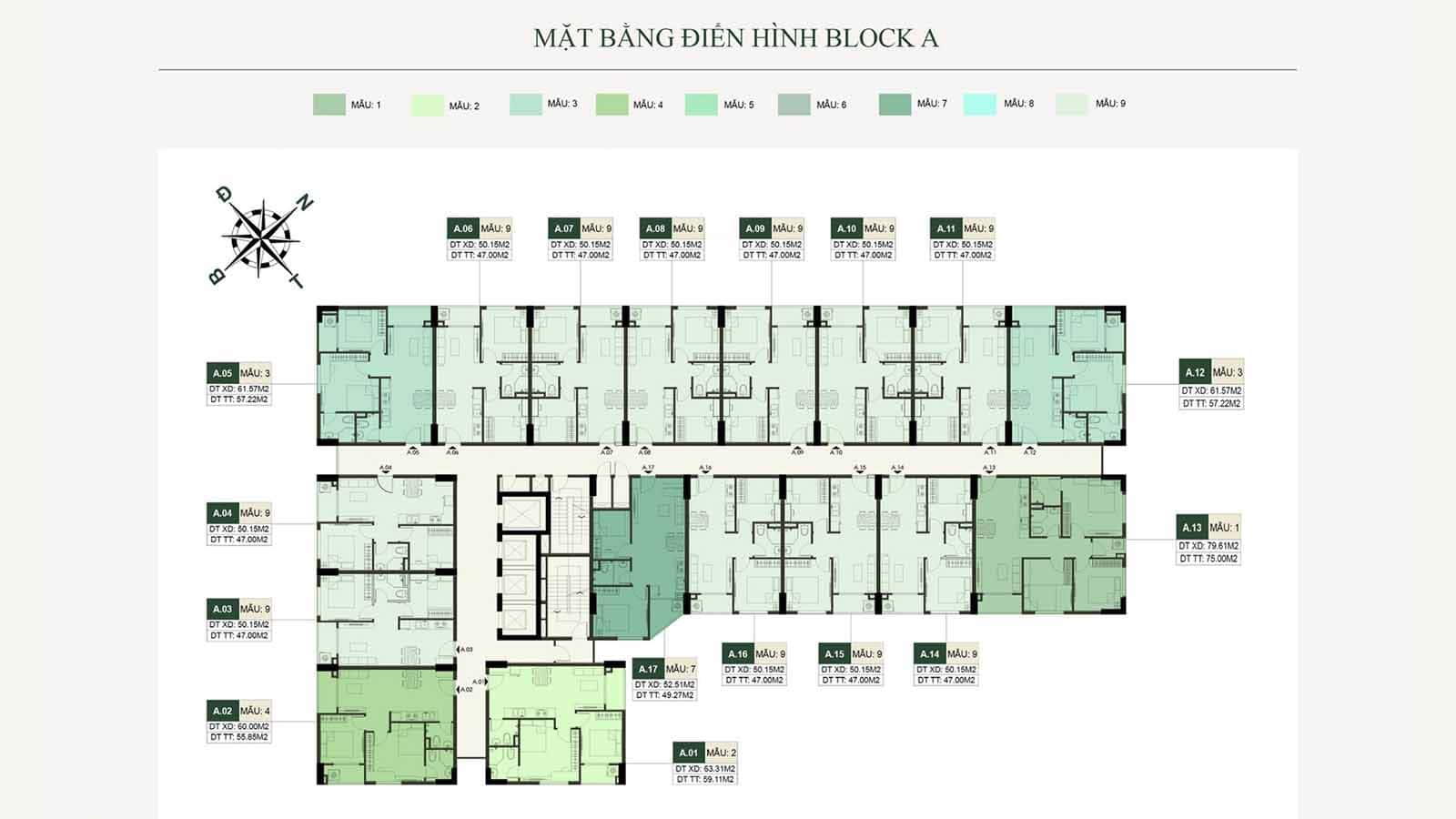 Mặt bằng thiết kế điển hình Stown Gateway Block A