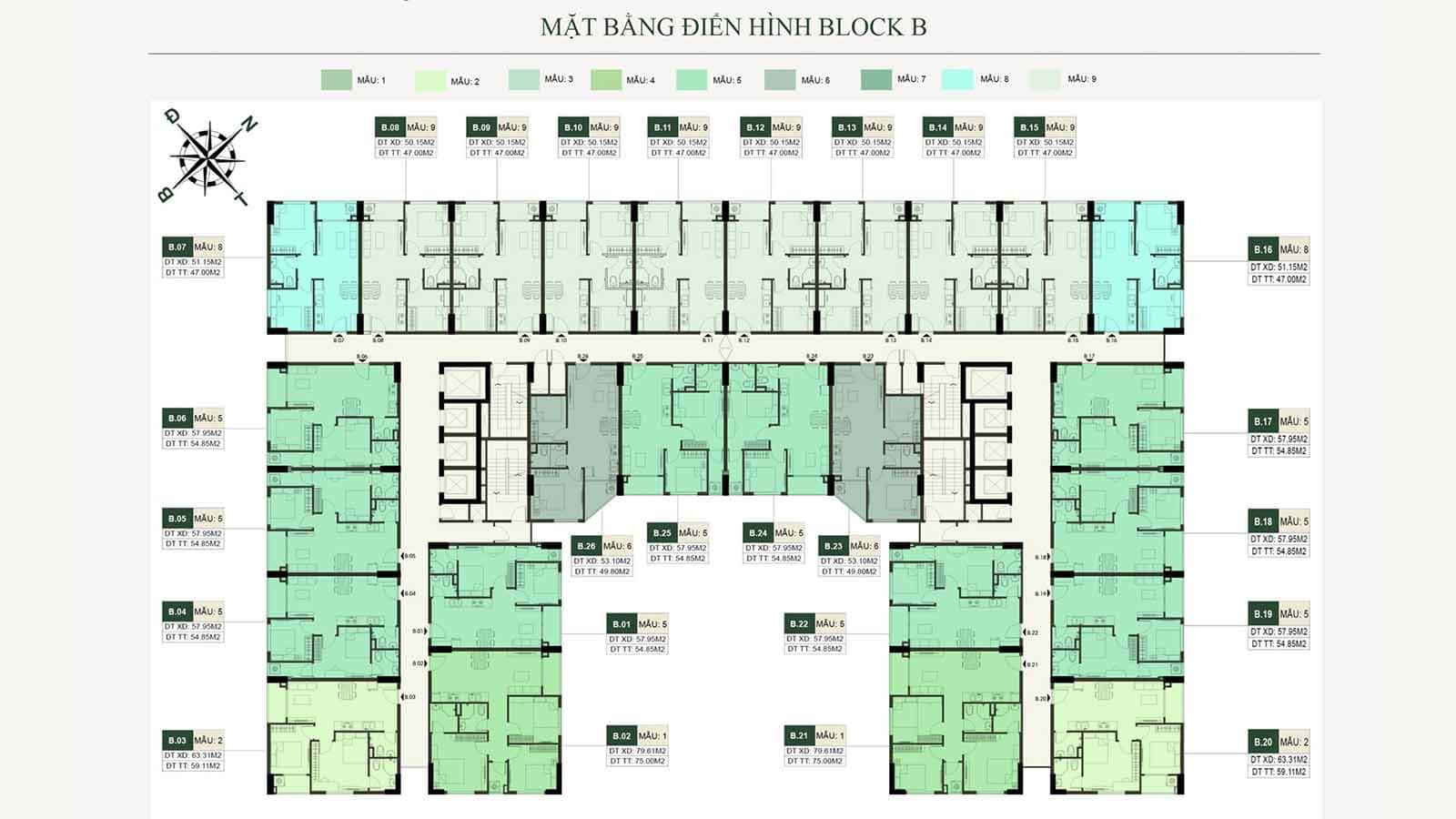 Mặt bằng thiết kế điển hình Stown Gateway Block B