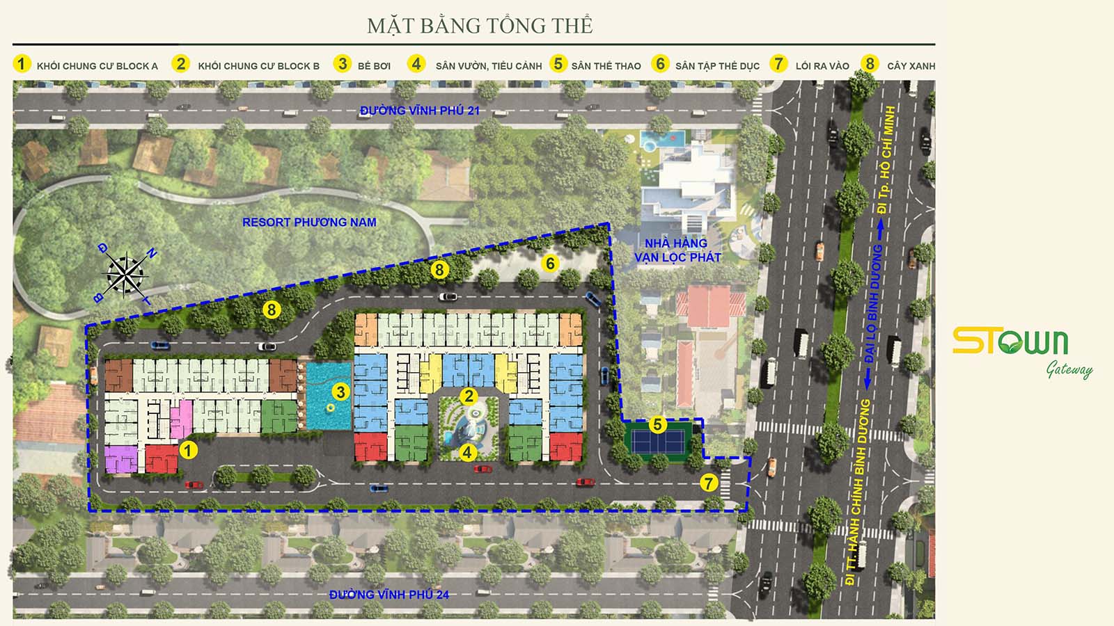 Mặt bằng tổng thể dự án căn hộ Stown Gateway Gateway